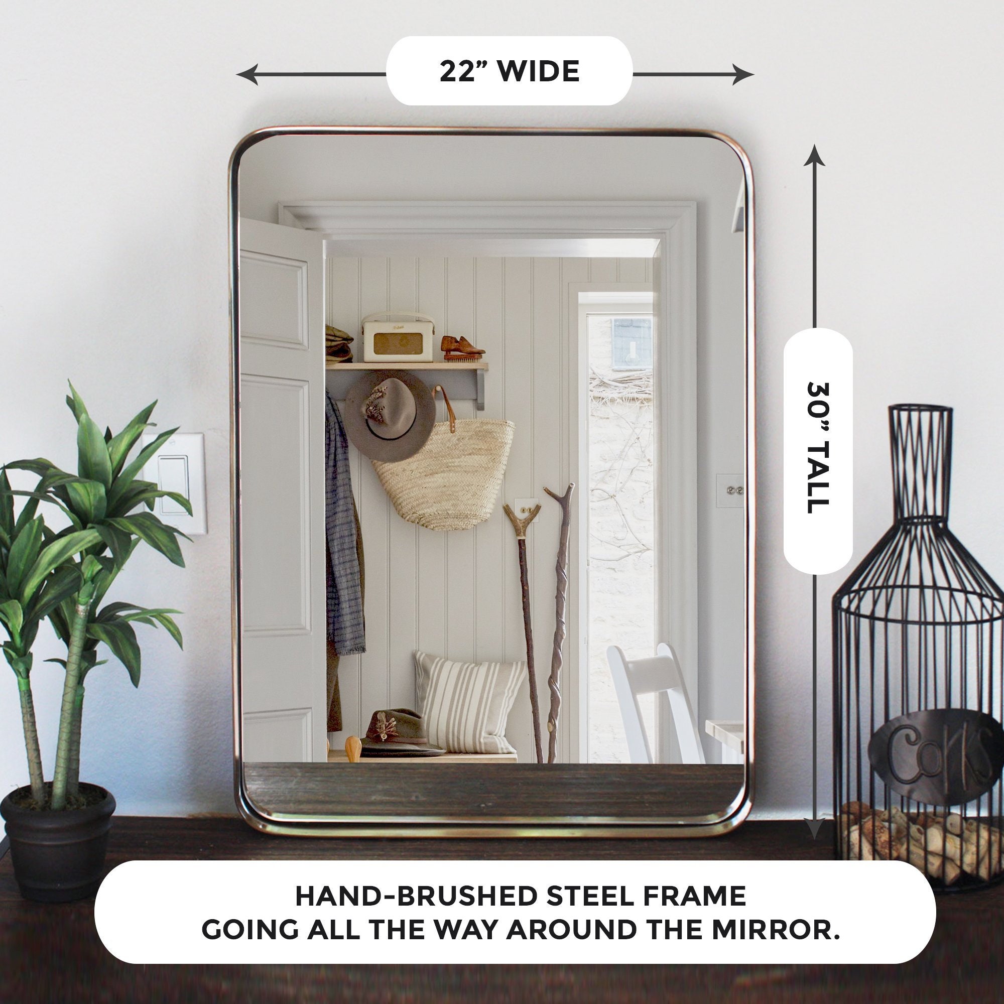 Gold Bathroom Mirror 22x30 L Gold Mirror for Bathroom L Etsy UK