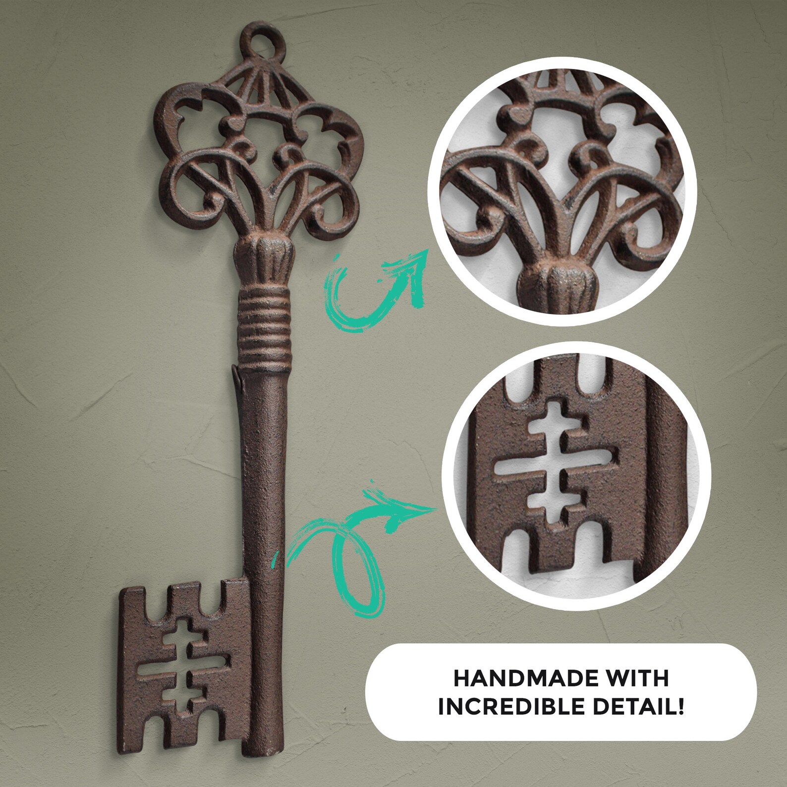 Cast Iron Skeleton Key by Wall Charmers™ Large Skeleton Key Etsy