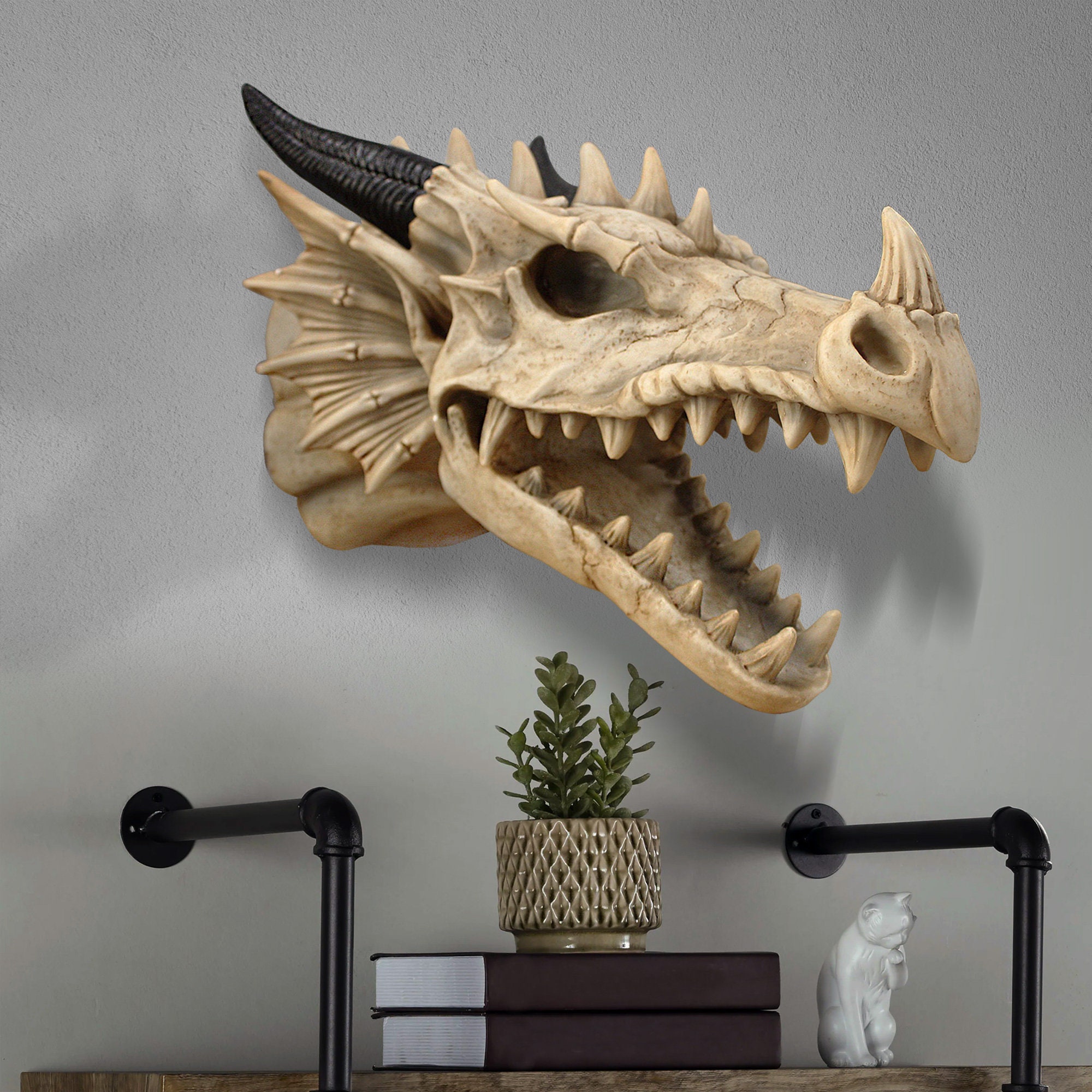 Large Dragon Skull Sculpture by Wall Charmers Faux Taxidermy Etsy