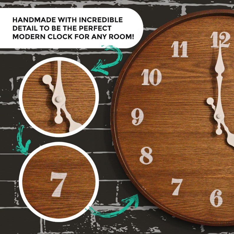 13 inch Modern Wall Clock Handmade Wall Clocks for Living Etsy