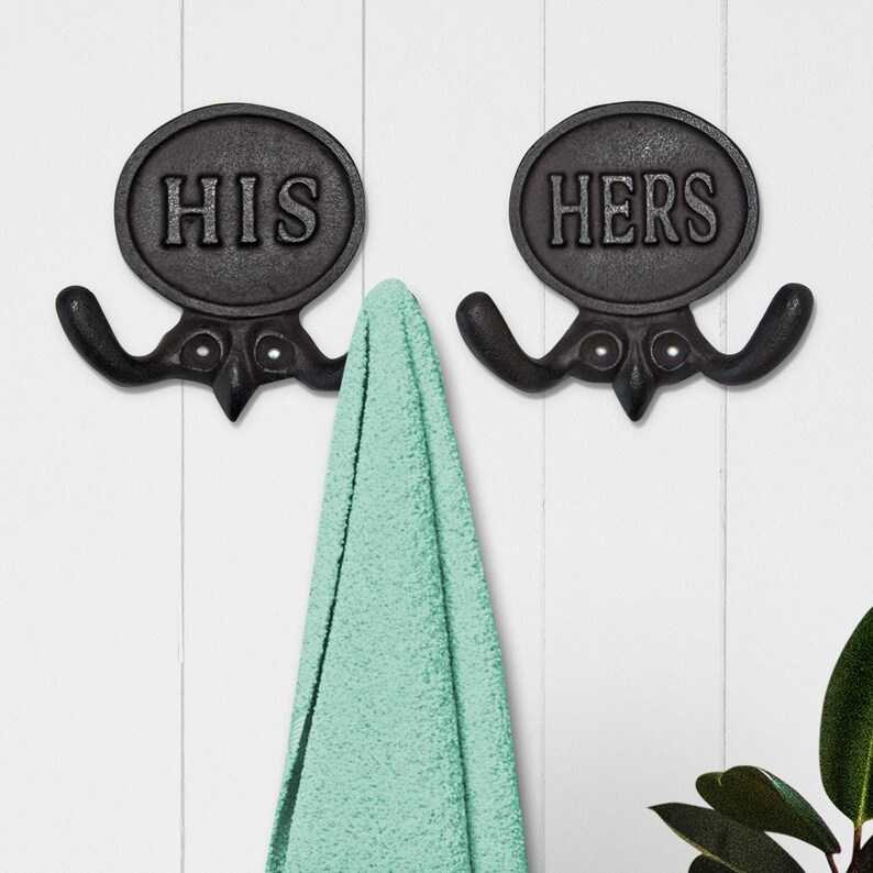 His and Hers Bathroom Towel Hooks Handmade Rustic Towel Hook Etsy