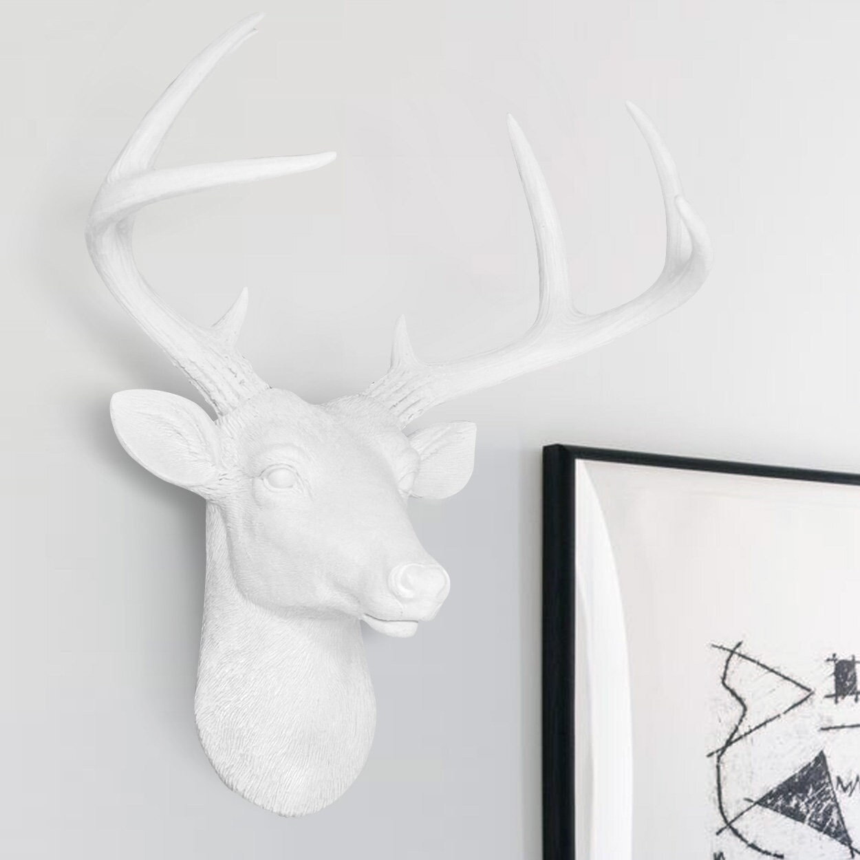 Faux Taxidermy White Deer Head Wall Mount by Wall Charmers™ Etsy