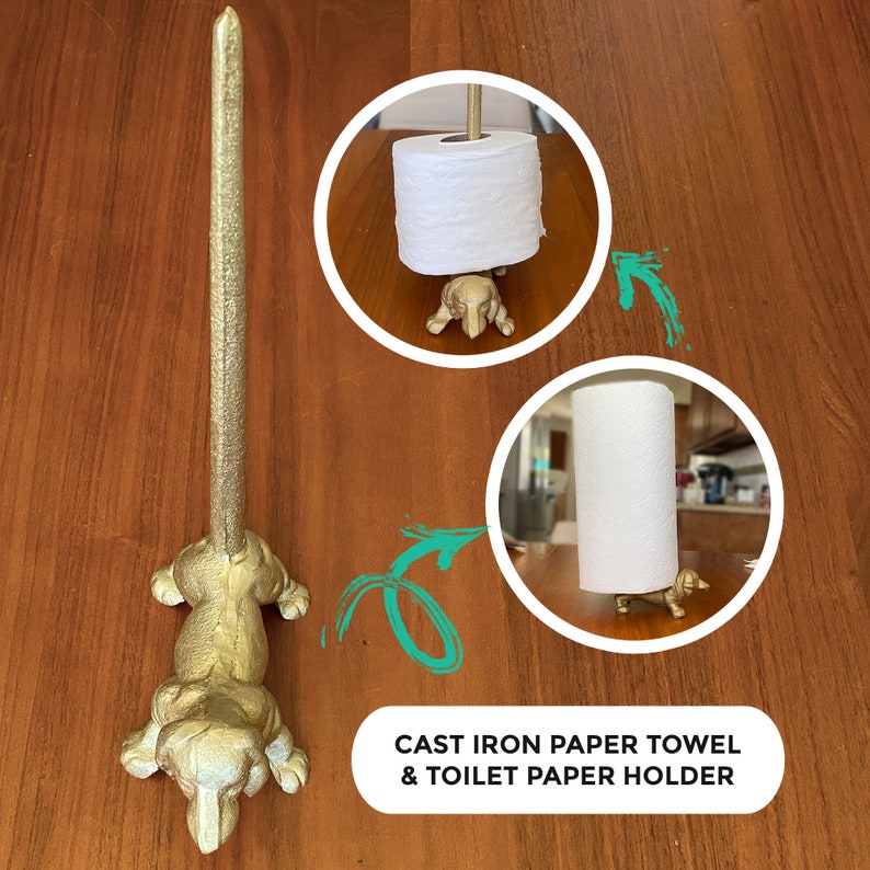 Gold Dog Paper Towel Holder Dog Toilet Paper Holder Stand Etsy