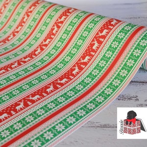 Red and black Nordic reindeer sweater wrapping paper sheets Christmas gift wrap GW3612
