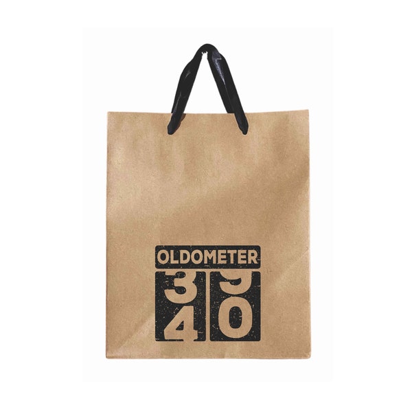 Oldometer 40th Birthday Gift Bag, Birthday Gift Bags, Gift Bag for Friend, White Elephant Gift Bags, Gag gift, Gift Wrap, gag gift bag