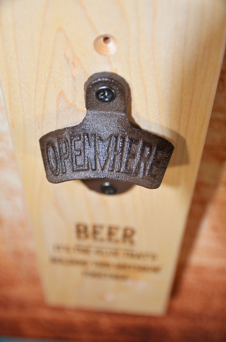 Maple wood beer opener Beer it\u2019s the glue that\u2019s holding this shitshow together funny housewarming gift Engraved Maple Bottle Opener