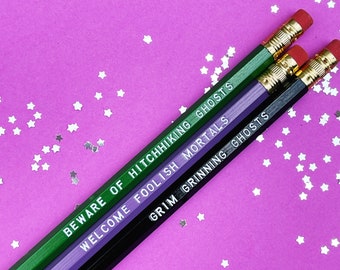 Haunted Mansion Pencils / Halloween School Supplies / Last Minute Disney Gift / Disney World Disneyland / Grim grinning ghosts