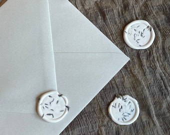 Lavender Flower Flakes Wax Seal Stamp with Sticker / Classic Wedding Bachelorette Baby Bridal Shower Wedding Party Invitation Botanical