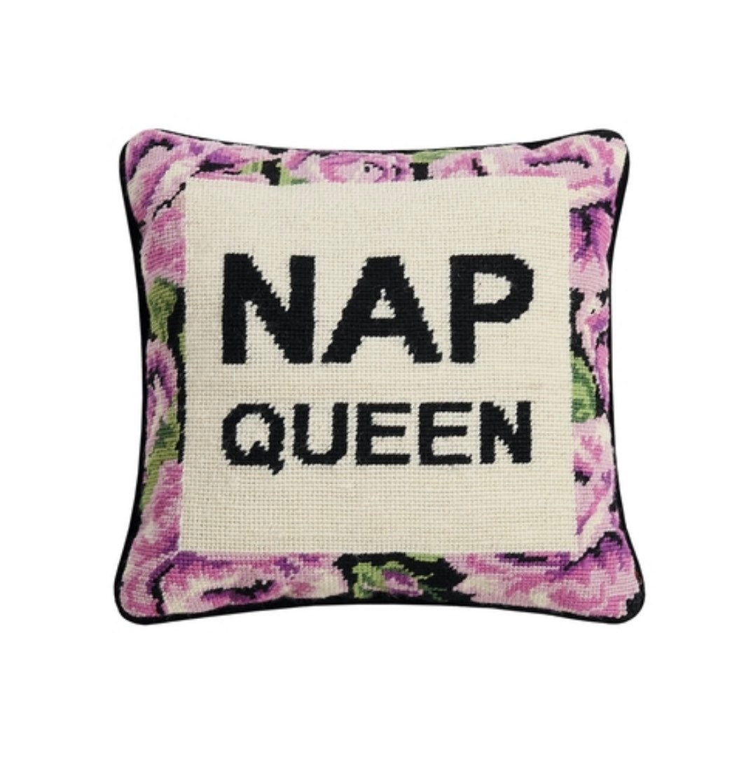Nap Queen Pillow Home Decor Needlepoint Grandmillenial Gift