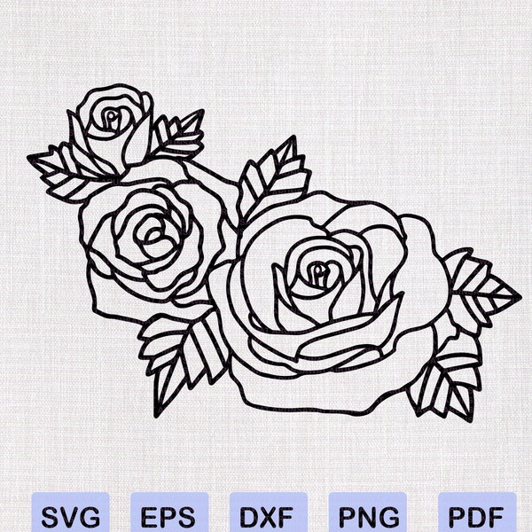 Rose bundle Svg Cutting File Rose bundle  SVG Svg Files for Cricut and Cameo Silhouette dxf eps png  SVG Clipart Cut Files