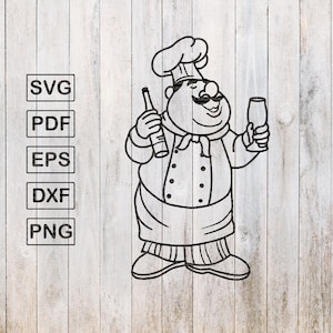 Chef Svg Cutting File Papa SVG Svg Files for Cricut and Cameo Silhouette dxf eps png  SVG Clipart Cut Files