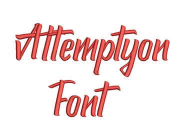 ¡Venta!  Attmptyon bordado fuentes 5 tamaño Instant Download 8 formatos bordado patrón máquina bordado diseño PES