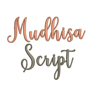 SALE !  5 size Mudhisa Script  font  Embroidery Fonts 8 Formats Instant Download  Embroidery Pattern Machine Embroidery design PES