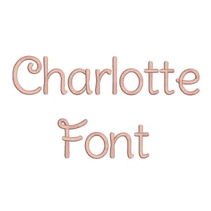 以下が含まれることがあります： ピンクと白のフォントデザインで、「Charlotte Font」というテキストが表示されています。