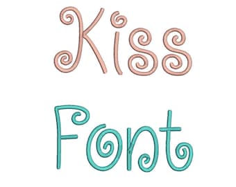 SALE! ! Kiss font Embroidery Fonts 3 size Instant Download 8 Formats Embroidery Pattern Machine Embroidery design PES