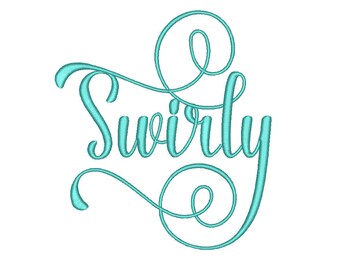 SALE! Swirly Font Embroidery Fonts 5 Size Set 3 Instant Download 8 Formats Embroidery Pattern Machine Embroidery design PES