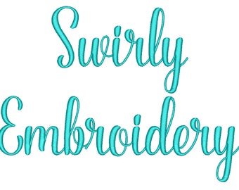 SALE! ! Swirly Font Embroidery Fonts 5 Size Set 1 Instant Download 8 Formats Embroidery Pattern Machine Embroidery design PES