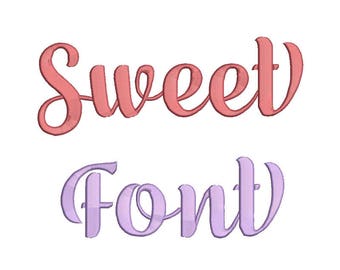 SALE ! 3 size Sweet font Embroidery Fonts 8 Formats Instant Download Embroidery Pattern Machine Embroidery design PES