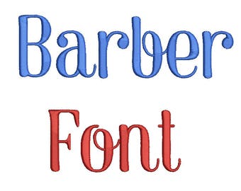 SALE! ! Barber font Embroidery Fonts 4 size Instant Download 8 Formats Embroidery Pattern Machine Embroidery design PES