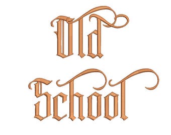 SALE ! 3 size Old school font Embroidery Fonts 8 Formats Instant Download Embroidery Pattern Machine Embroidery design PES
