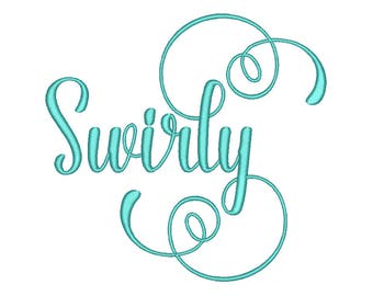 SALE ! Swirly Font Embroidery Fonts 5 Size Set 2 Instant Download 8 Formats Embroidery Pattern Machine Embroidery design PES