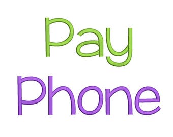 SALE ! Pay phone font Embroidery Fonts 3 size Instant Download 8 Formats Embroidery Pattern Machine Embroidery design PES