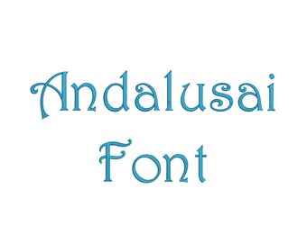 SALE ! 5 size Andalusai font Embroidery Fonts 8 Formats Instant Download Embroidery Pattern Machine Embroidery design PES