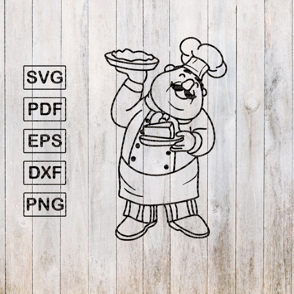 Chef Svg Cutting File Papa SVG Svg Files for Cricut and Cameo Silhouette dxf eps png  SVG Clipart Cut Files