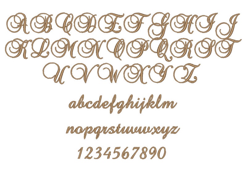 SALE! Brock Script Font Embroidery Fonts 3 Size Instant Download 9 ...