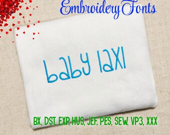 SALE! ! Baby Lexi Font Embroidery Fonts 5 Size Instant Download 9 Formats Embroidery Pattern Machine Embroidery design PES BX Fonts