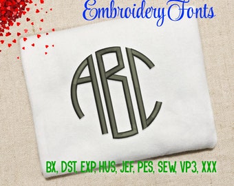 Ausverkauf! 7 Größen Kreis Monogramm Schrift Stickerei Schriftarten 9 Formate Stickerei Muster Maschine Stickerei Design PES BX Schriften