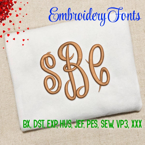 SALE ! 3 Sizes Empire Monogram Font Embroidery Fonts 9 Formats Embroidery Pattern Machine Embroidery Design PES BX Fonts