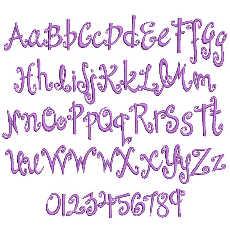 SALE Doll Font Embroidery Fonts 3 Size Instant Download 9 - Etsy