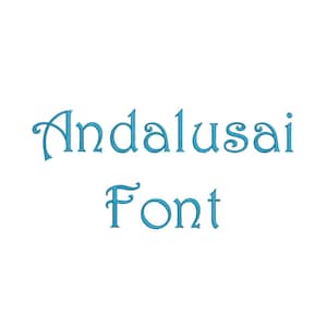 SALE !  5 size Andalusai font  Embroidery Fonts 8 Formats Instant Download  Embroidery Pattern Machine Embroidery design PES
