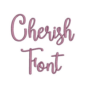 Può includere: Un design di font corsivo rosa che dice "Cherish Font".