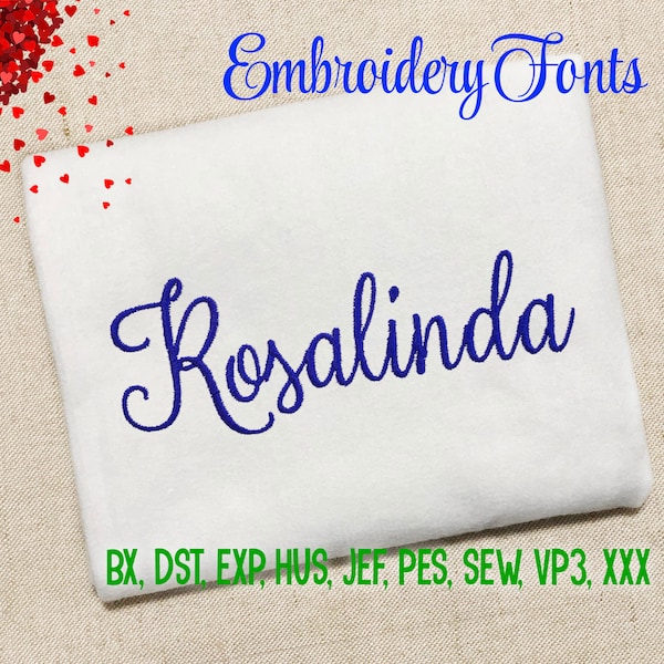 SALE! ! Rosalinda Font Embroidery Fonts 5 Size Set 1 Instant Download 9 Formats Embroidery Pattern Machine Embroidery design PES BX Fonts