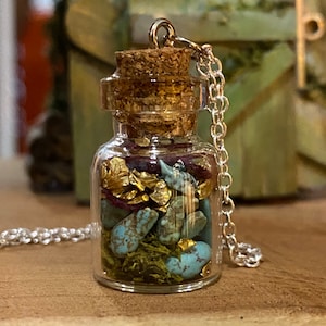 Small glass cheap jar necklace