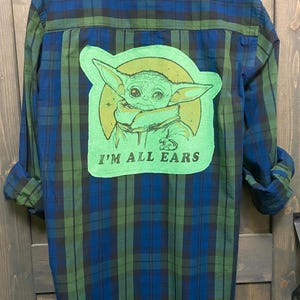 Flannel Tee | Upcycled Flannel | Fall Flannel | Grunge Tee | Concert Flannel