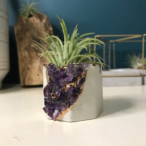 Amethyst Planter | Amethyst Crystal Planter | Raw Amethyst | Geode Pot | Air Plant Holder | Cactus Pot | Geode Planter | Candle Holder