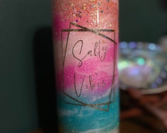 READY TO SHIP | Beach Tumbler | Salty Vibes | Spring Break Tumbler | Sunset Cup | Beach Trip | Beach Wedding Gift | Size 20oz Skinny