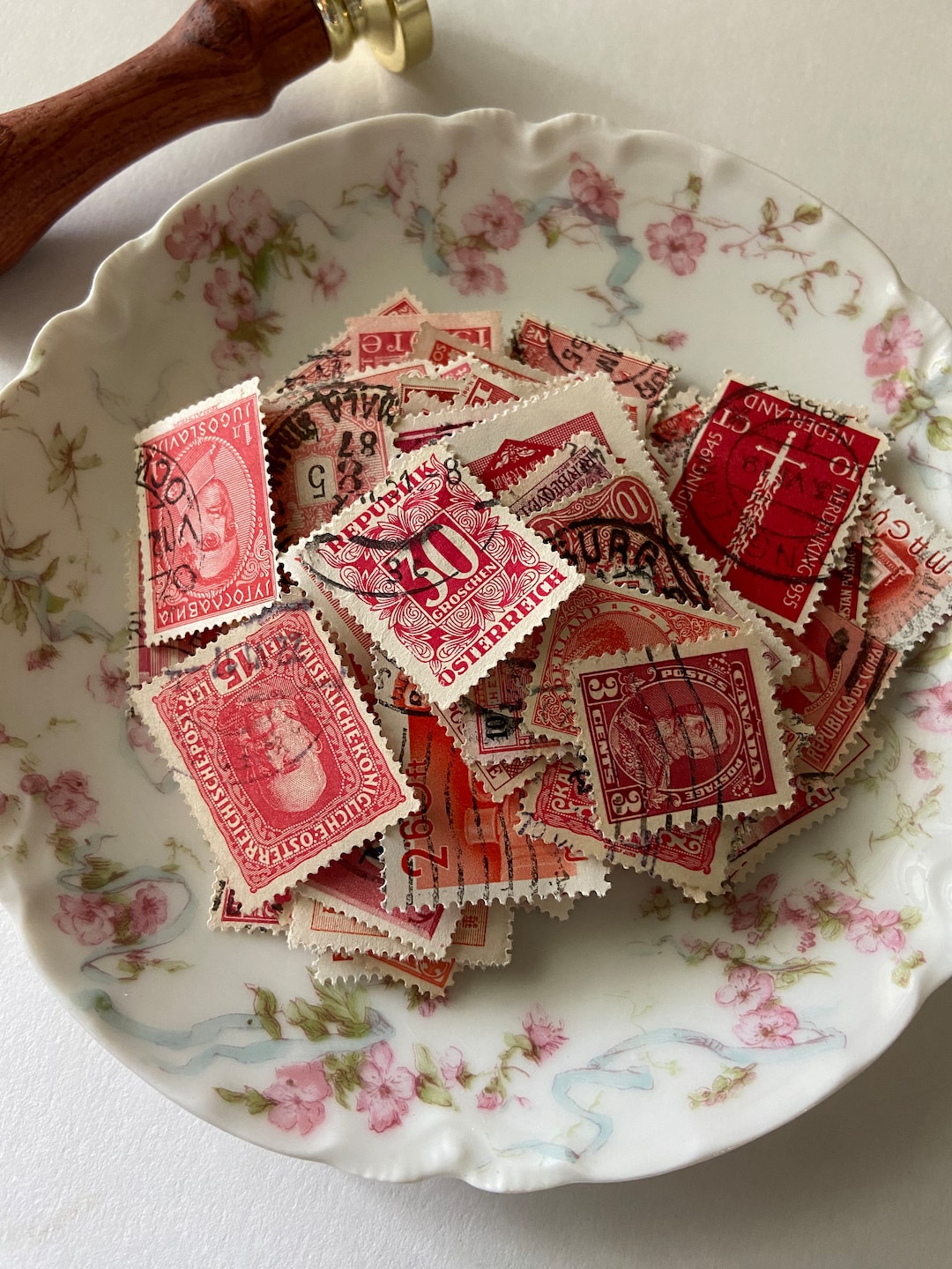 100 Vintage Antique Postage Stamp Lot Cancelled Stamps Etsy