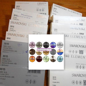 Full pack 3015 Swarovski round crystal Rivoli Sew on foiled buttons  most colors sizes Back Point Lot Wholesale Box pack