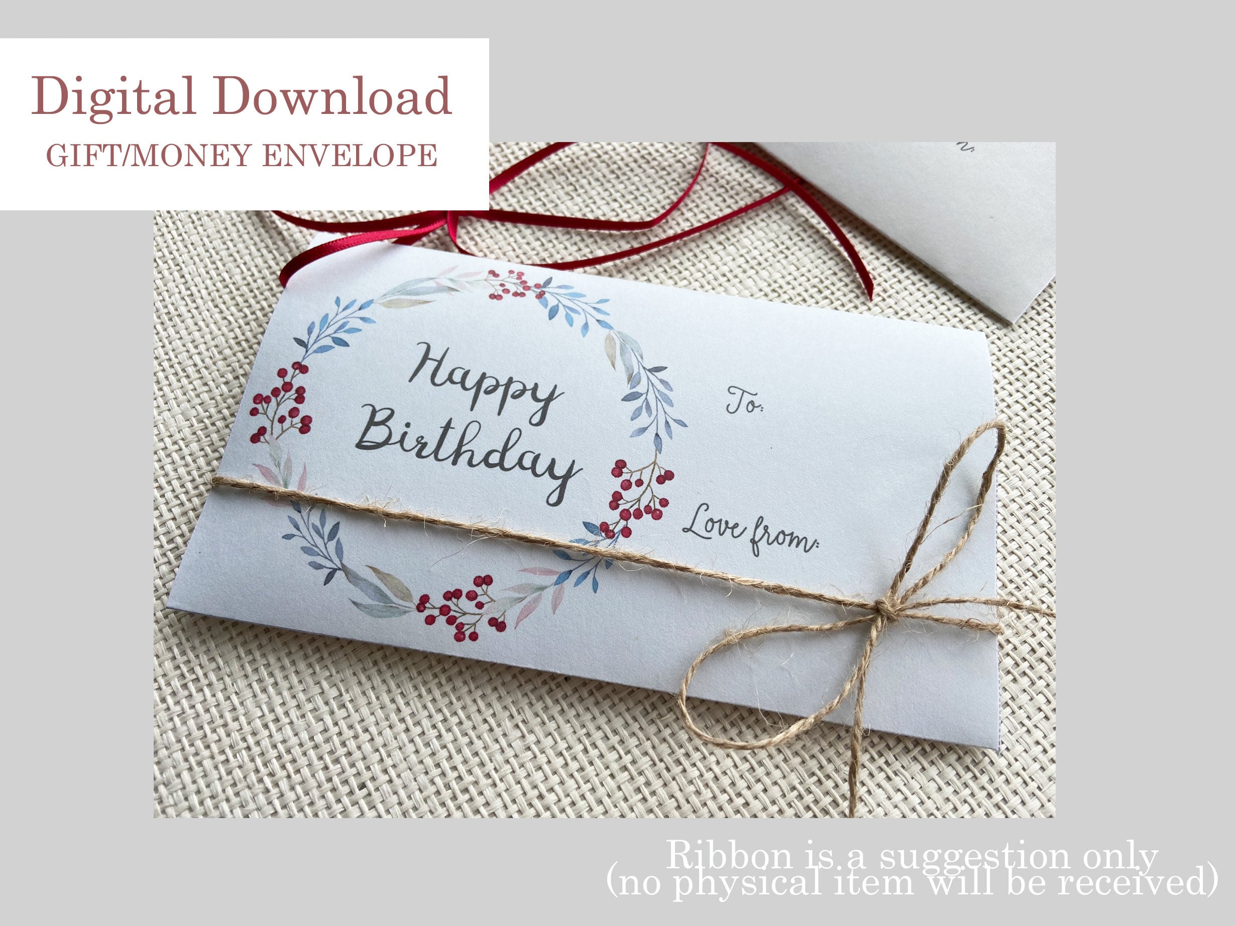 Birthday Gift Wallet Envelope Template to Download and Print - Etsy