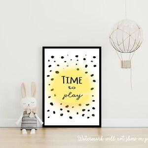Wall Art Children&#39;s Room Poster - Time To Play- Digital Download