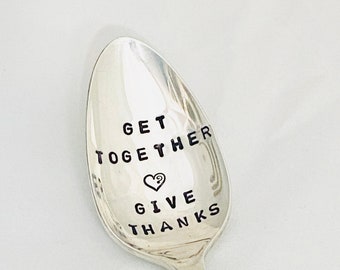 Get Together Give Thanks Spoon, Hostess Gift, Gift for Mom, Family Gathering Spoon