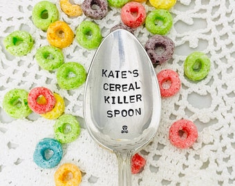 Personalized Cereal Killer Spoon, Stamped Cereal Spoon, Cereal Lover Gift