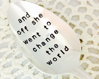 And Off She Went To Change The World Encouragement Gift Etsy Ireland