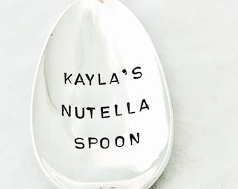Nutella Personalized Spoon, Nutella Lover Gift, Gift For Her, Foodie Gift, Stamped Nutella Spoon