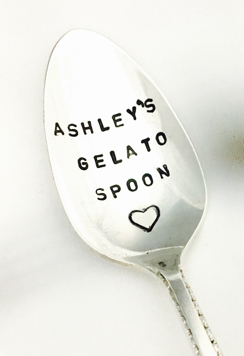 Gelato Personalized Spoon, Gelato Lover Gift, Foodie Gift image 1