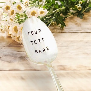 Customized Stamped Spoon, Your Message On Spoon, Personalized Gift, Stamped Vintage Spoon image 2